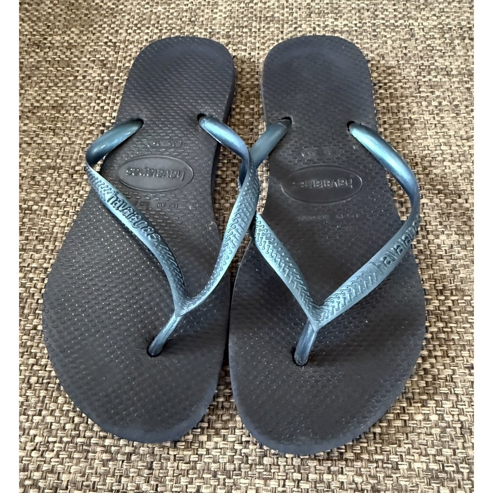 HAVAIANAS Women's Slim Blue FLIP FLOPS - Size 6